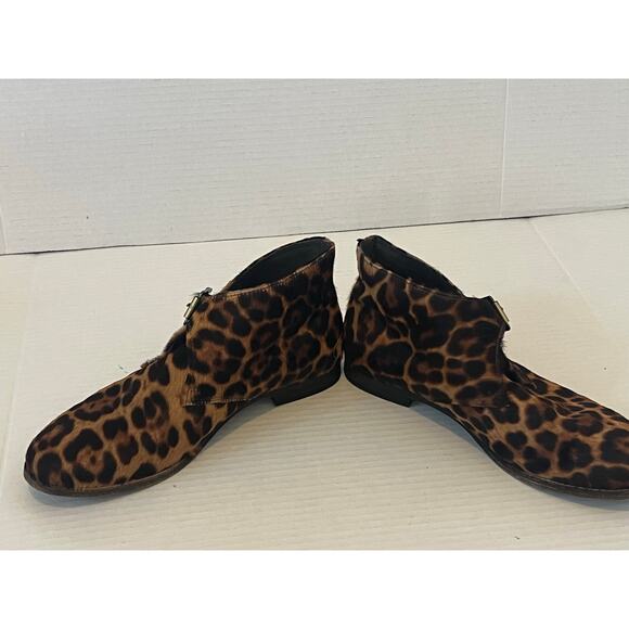 Women's JOHNSTON & MURPHY Pony Hair Cheetah print Ankle Booties Boots Sz 8M - Picture 5 of 9